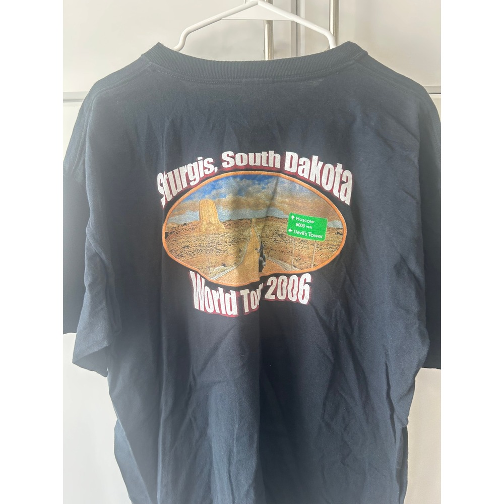 Gildan Rolling Thunder From Russia Sturgis‎ Motorcycle Graphic T-Shirt XL Black - Picture 16 of 16
